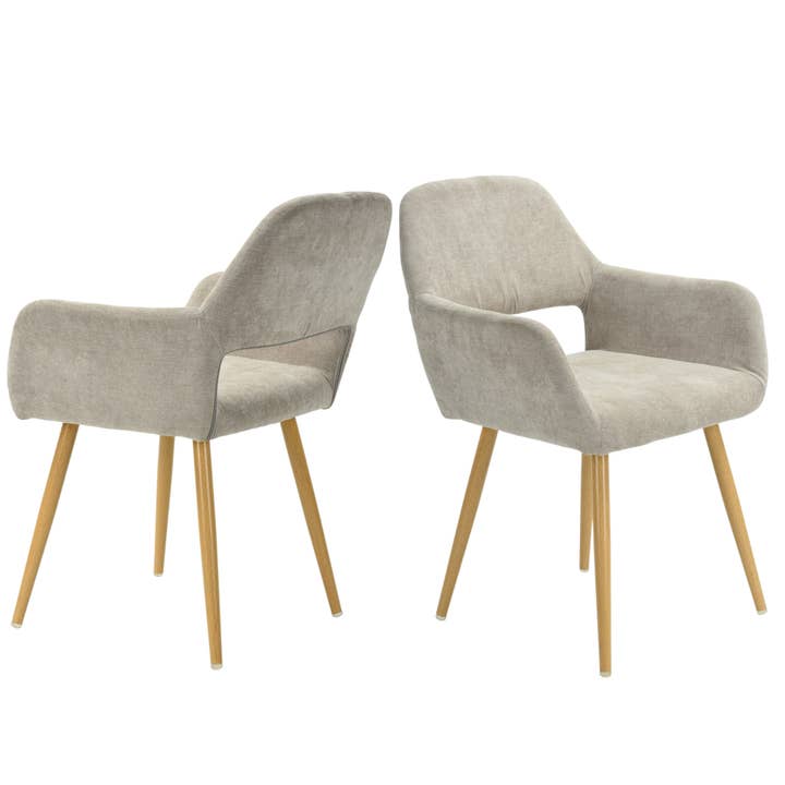 39F Inc. - Wholesale Chair - CROMWELL Scandinavian Fabric Dining Chair-Beige/Blue