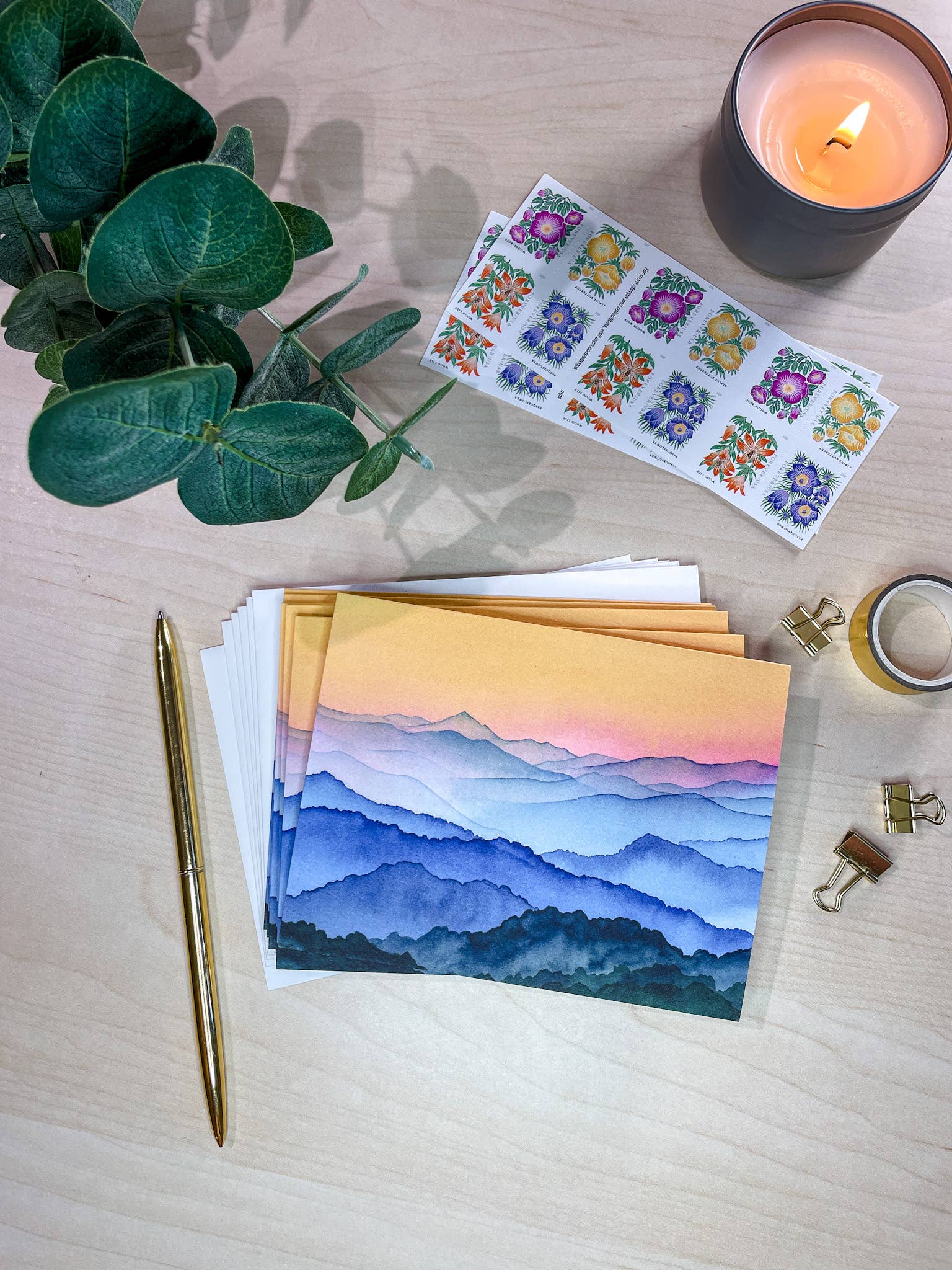 Shelby Thayne Art - Wholesale Everyday Greeting Card - Blue Ridge Mountain Sunrise - Greeting Card1
