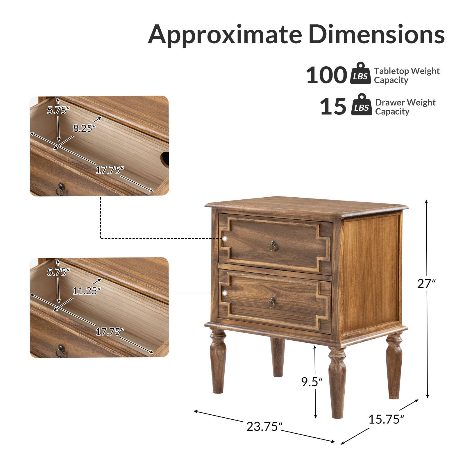 Karat Home - Wholesale Bedroom Furniture - August 2 - Drawer Nightstand5
