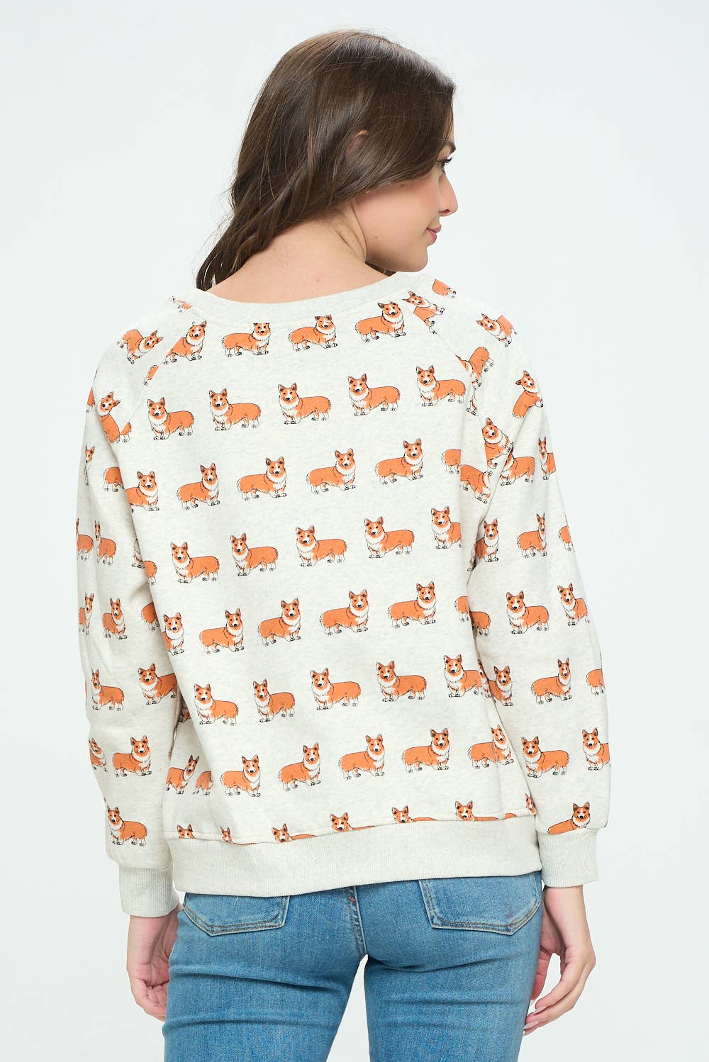 SM WARDROBE - Wholesale Sweatshirt - Women's - CORGI PRINT SWEATSHIRT4
