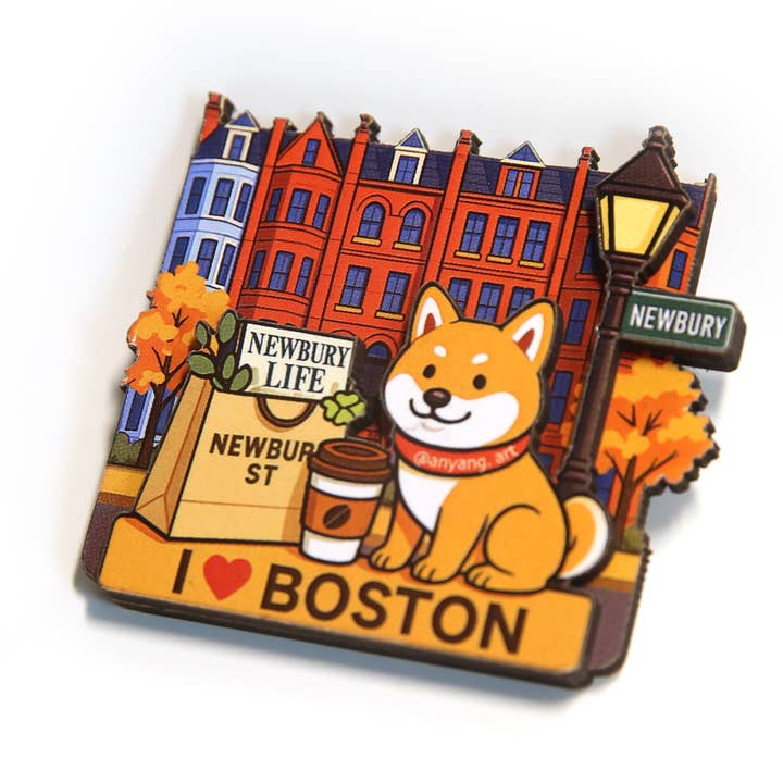 Boston Magnet, Newbury Street - Fall for wholesale by anyang.art