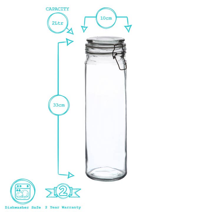 Rinkit Ltd – wholesale Burkar – Argon Porslin Glas Spagetti burk - 2 liter - vit sigill