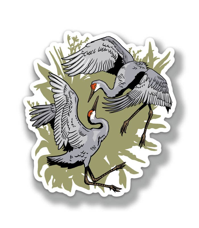 Freehand Goods - Wholesale Sticker - Dancing Cranes Sticker0