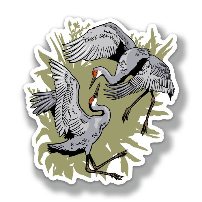 Freehand Goods - Wholesale Sticker - Dancing Cranes Sticker