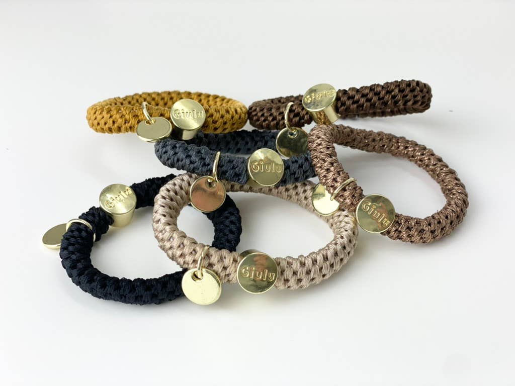 Giulu - Vente Élastique à cheveux - Élastique à cheveux en paillettes grises1