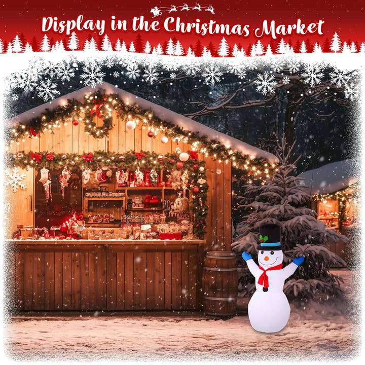 G128 - Wholesale Christmas Decoration - Inflatable Snowman Christmas Decor with LED Lights, 4FT4