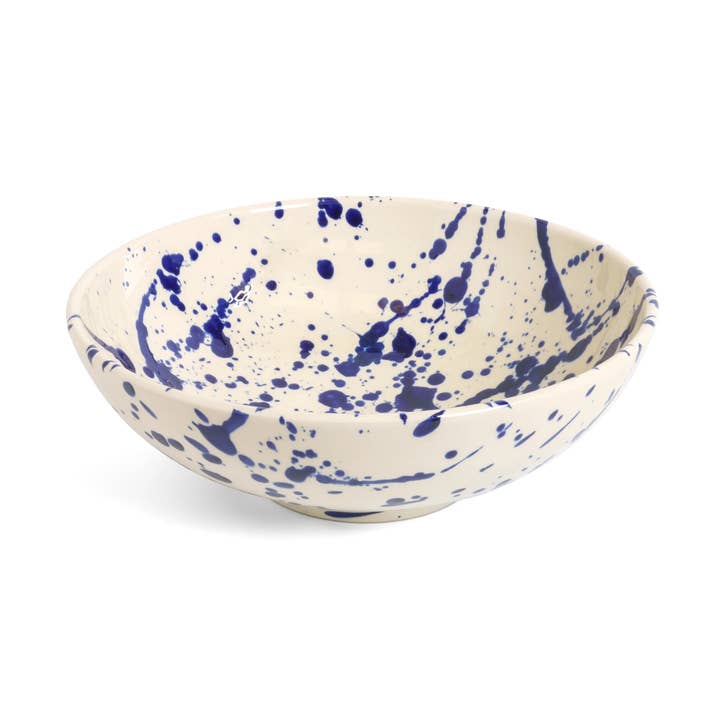 Serving Bowl Blue Splatter for wholesale by ABS Pottery