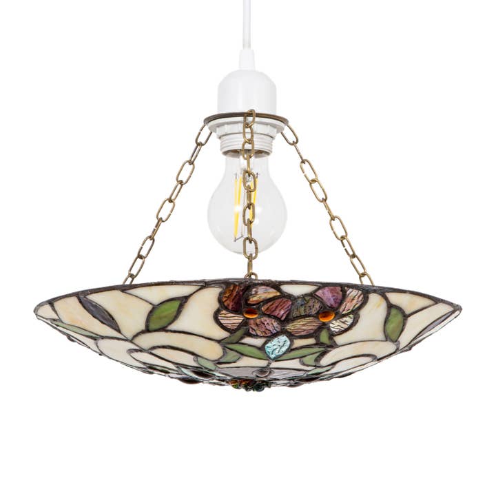 Beautiful Stained Glass Tiffany Pendant Lamp Shade With for wholesale by Happy Homewares