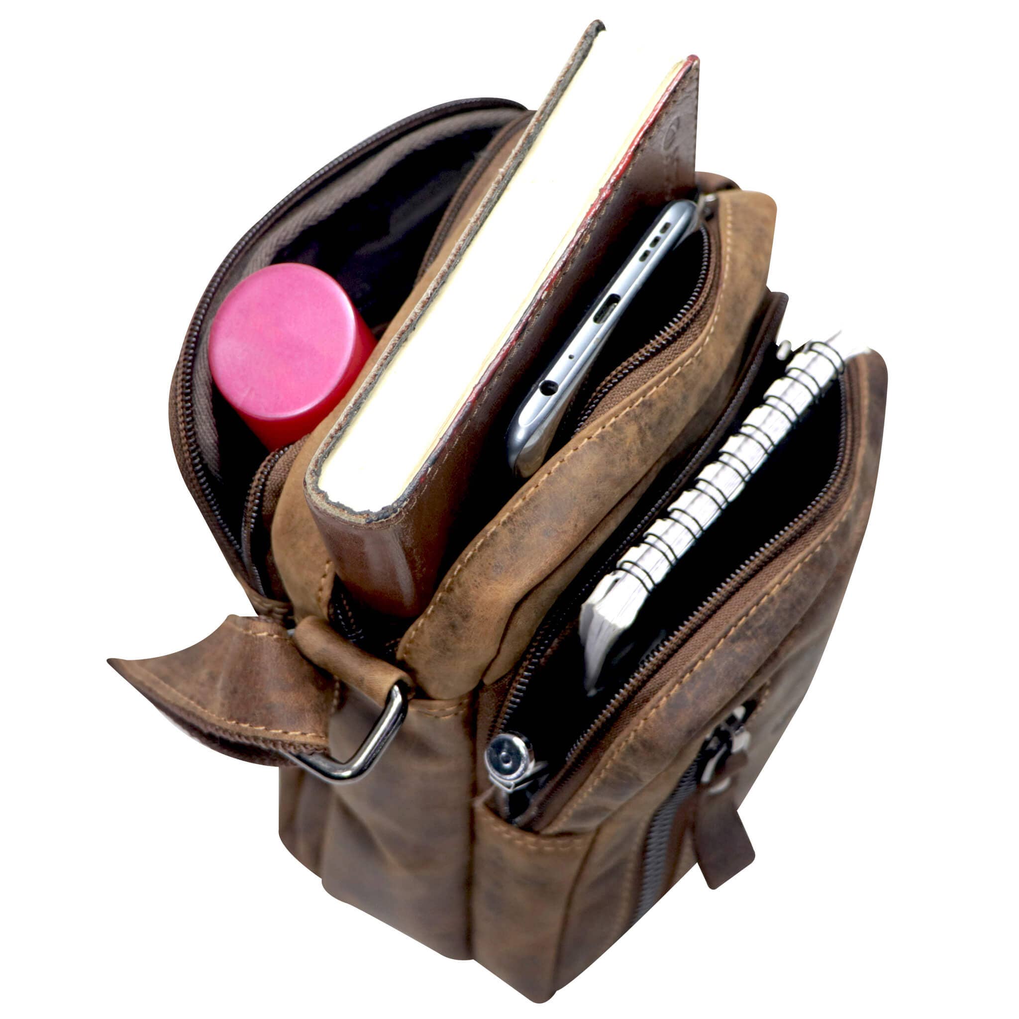 Greenwood – Engroshandel Crossbodytaske – unisex – Nili lille skuldertaske med flere rum Crossbody taske læder13