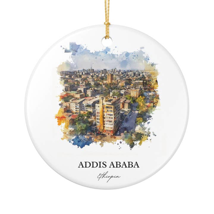 Premium Travel Art - Wholesale Ornament - Addis Ababa Ornament | Durable Ceramic | 2.8 Inch