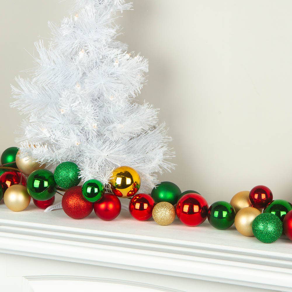 Factory Direct Craft - Vendita all'ingrosso Decorazione - Ghirlanda di palline rotonde natalizie scintillanti da 5'5