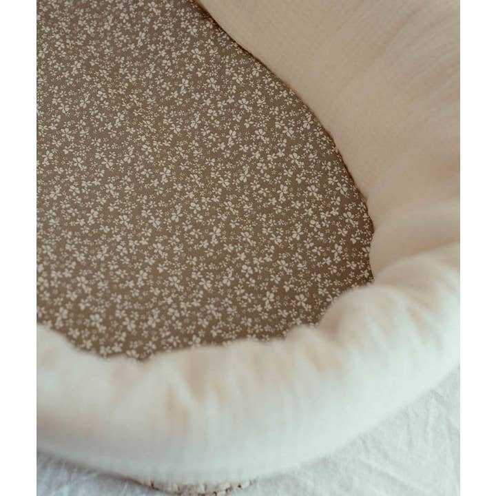 Manufacture des bébés français - Wholesale Wieg - Baby - Ecru wiegmand van met de hand gevlochten palmblad7