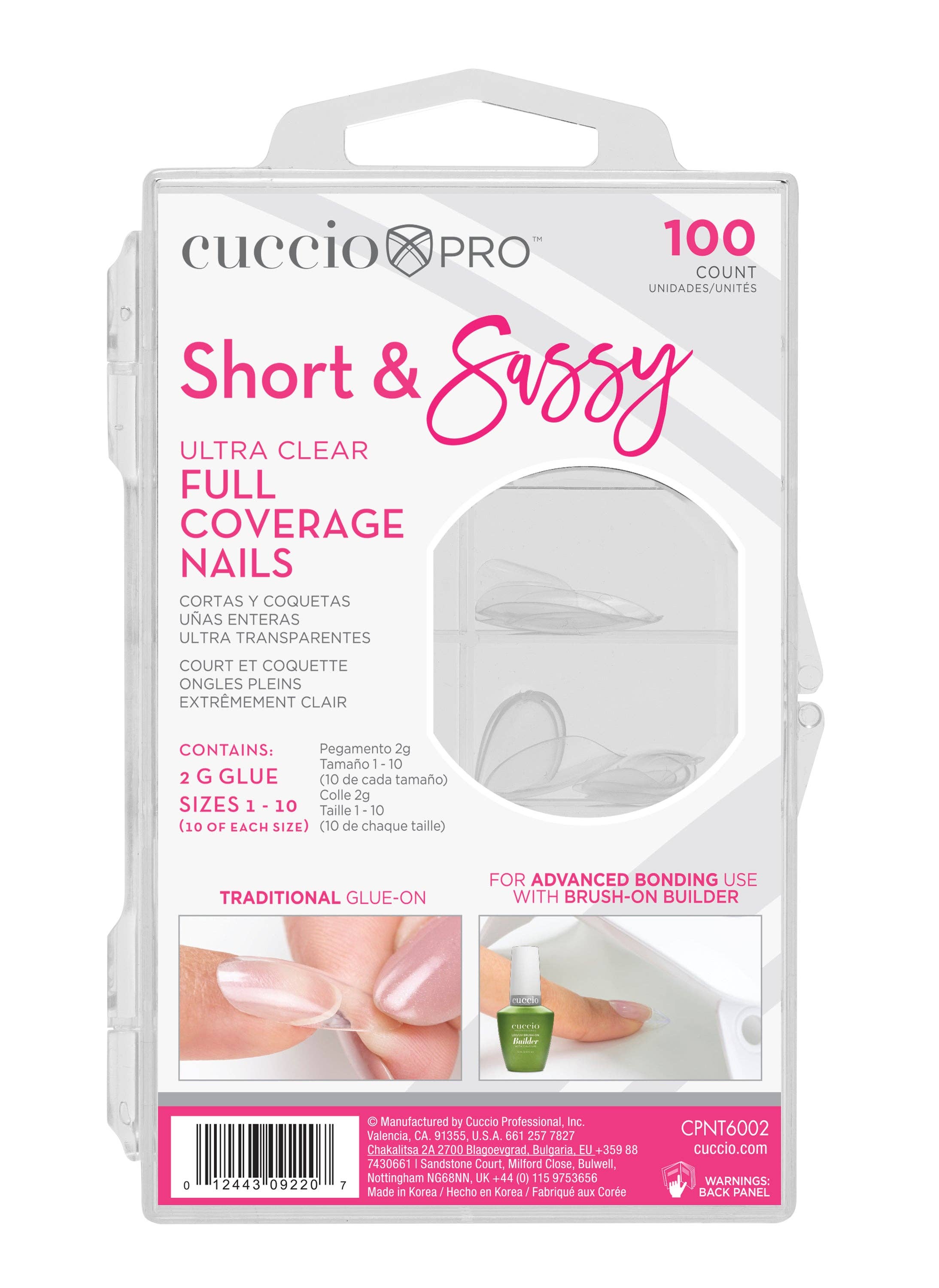 Cuccio - Wholesale Press-on/fake nails - Full Coverage Nail Tips - Short & Sassy - 100 Count
