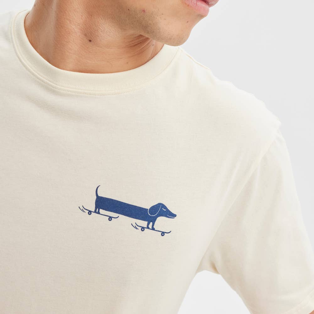 Hydroponic - Wholesale Screen Printed T-Shirt - Men's - Dachshund SS 01-Cream2