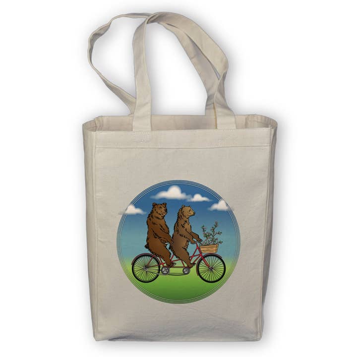 Borsa Tote Bears on a Bike per la vendita all'ingrosso da parte di Seattle Sundries