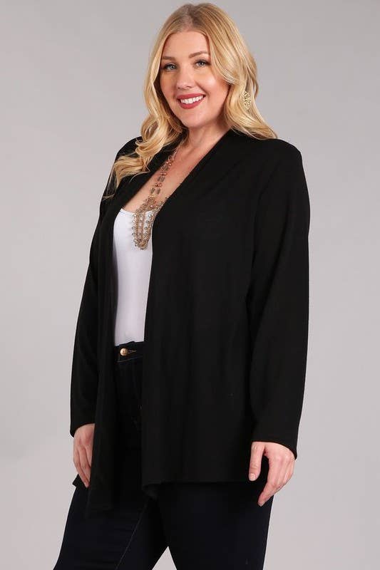 Chris & Carol Apparel - Wholesale Cardigan - Women's - X9029-140 Essential Plus Size Knit Cardigan0