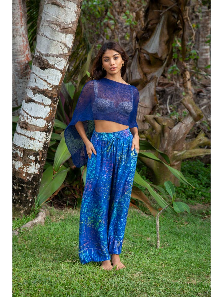 Bali Prema – Großhandel Strandkleid – Damen – Durchsichtiger Sommer-Poncho-Schal aus Achselzug-Strick — Boho-Strandtuch