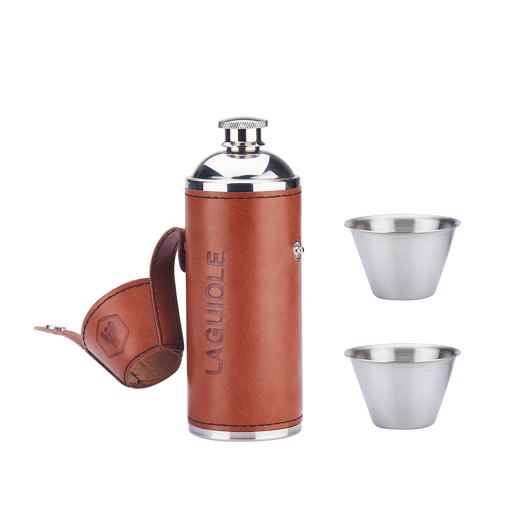 Laguiole - Wholesale Flask - Laguiole Alcohol Flask with 2 Glasses1