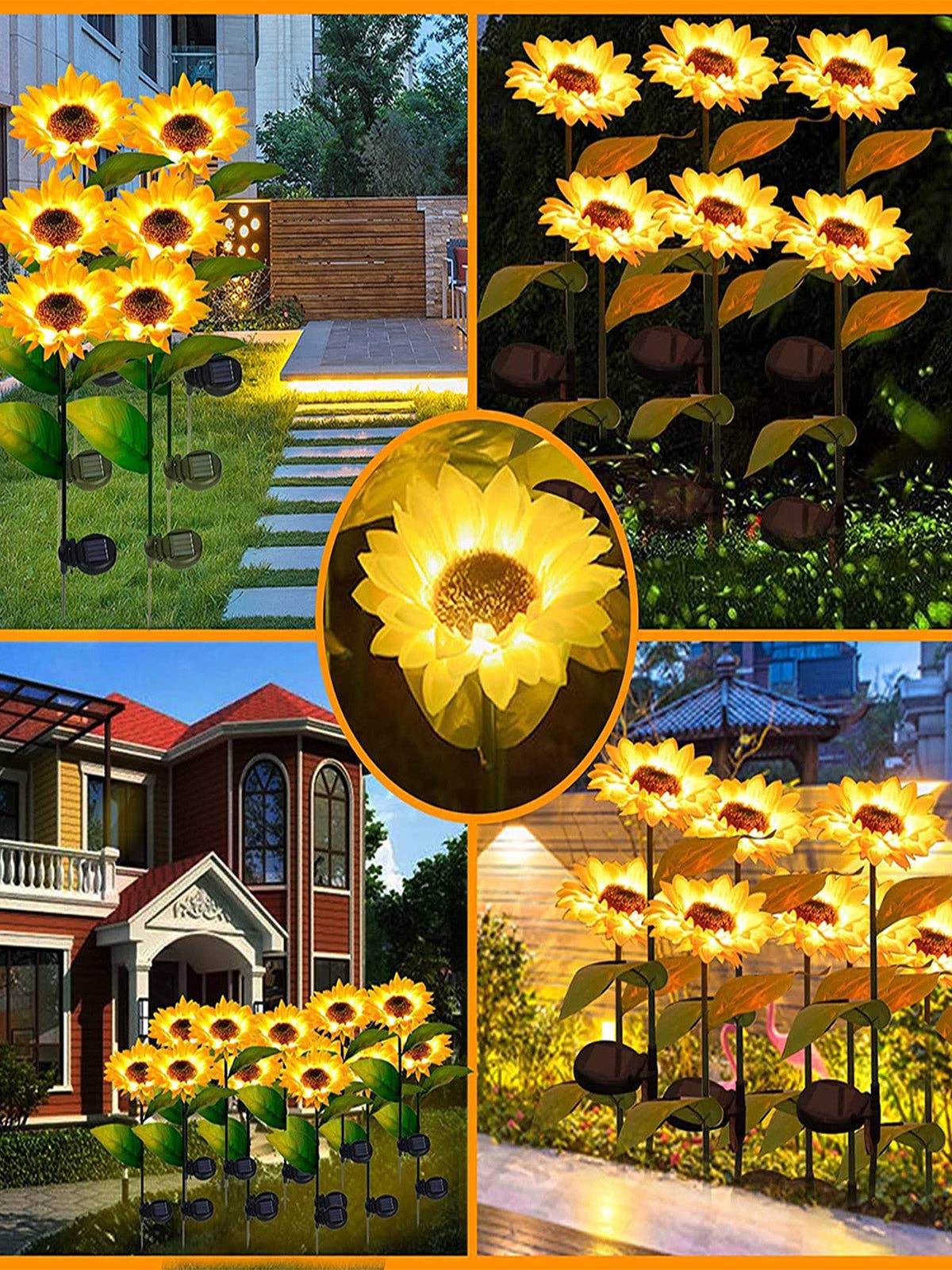 OutdoorSolarOutlet - Wholesale Outdoor/lawn light - Solar Sunflower Lights (4 Pack)4