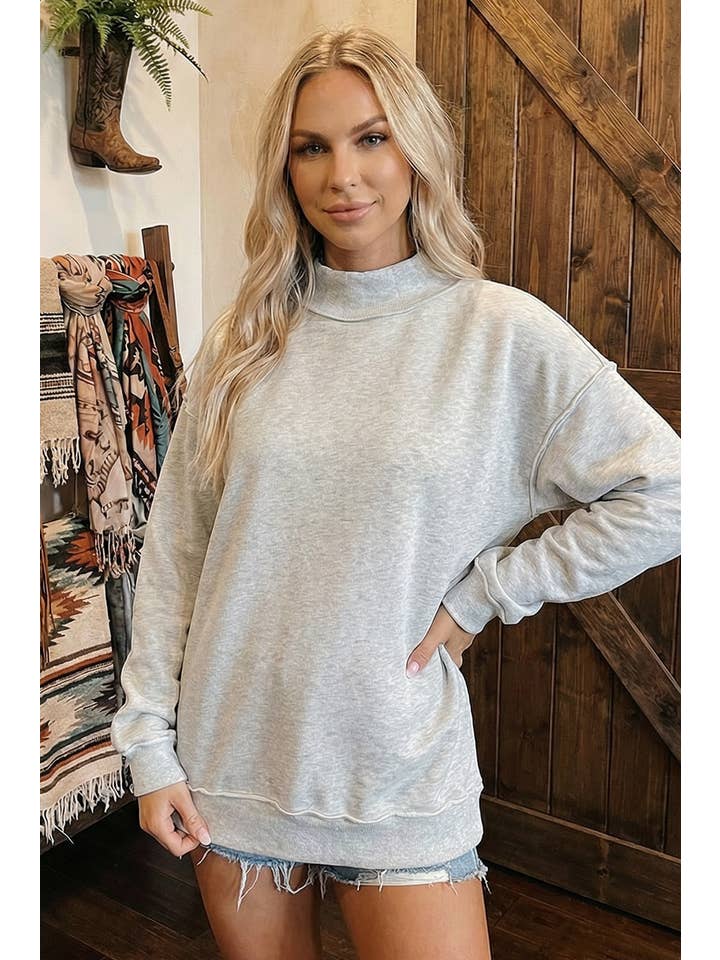 fashionworks - Vente Sweat-shirt – femme - Sweat-shirt réversible à col montant et épaules tombantes oversize1