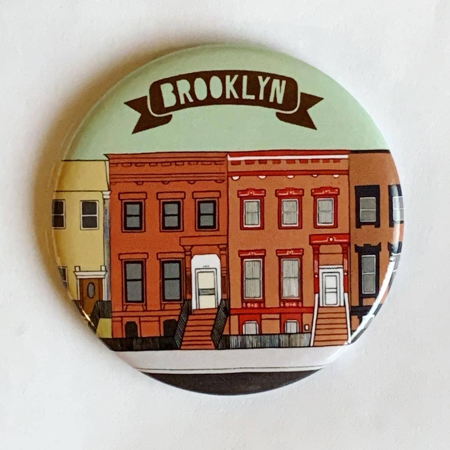 Made by Nilina - Wholesale Magnet - Brooklyn Magnet - Green Brownstone Homes New York City NY