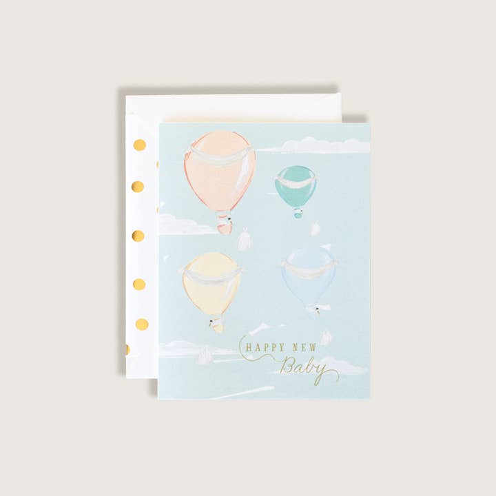 The First Snow - Wholesale Baby Card - Happy New Balloon Baby Greeting Card