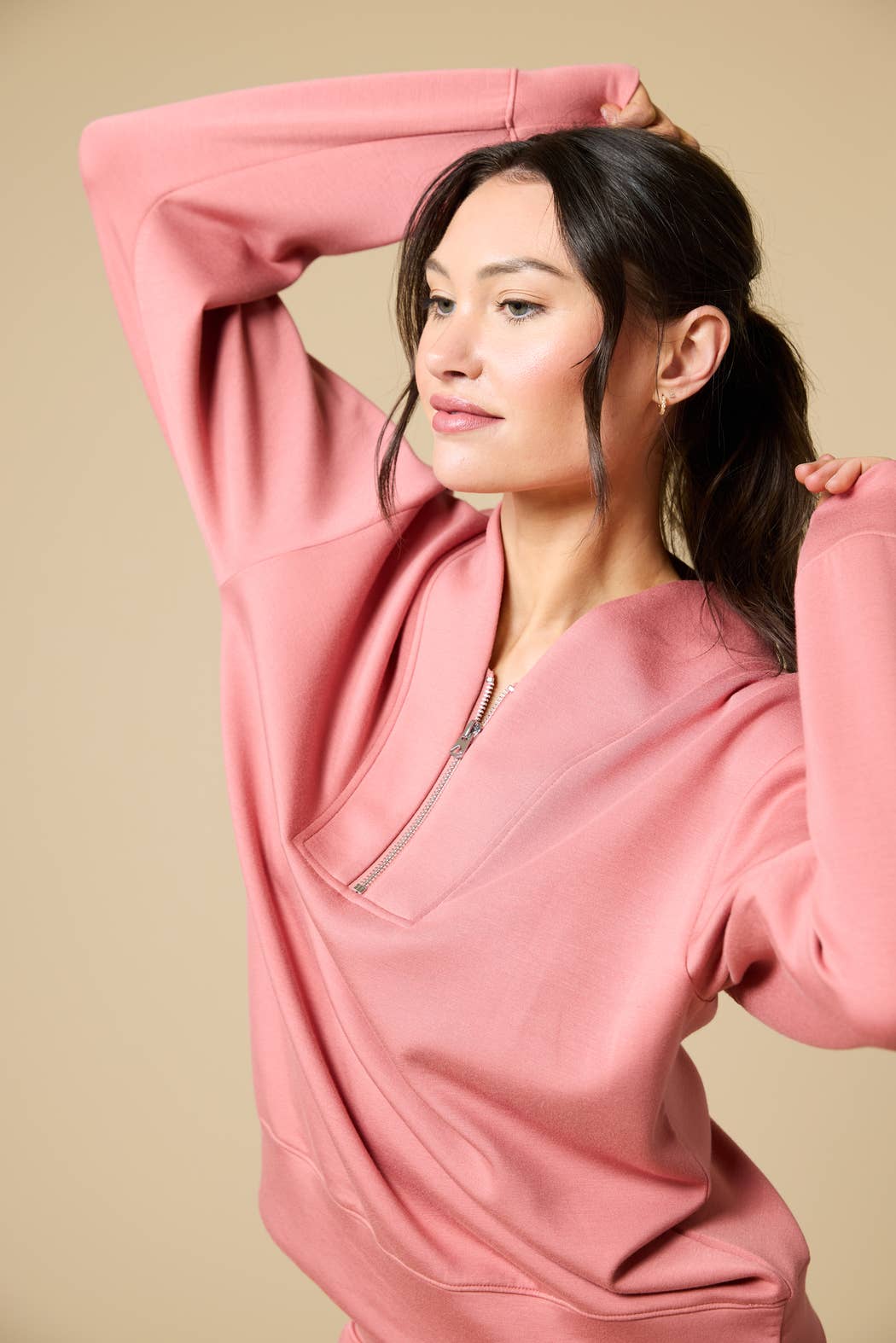 Softies – wholesale Mjukisset – Dam – Athleisure DreamTech 1/4 Zip Jogger Set för kvinnor14