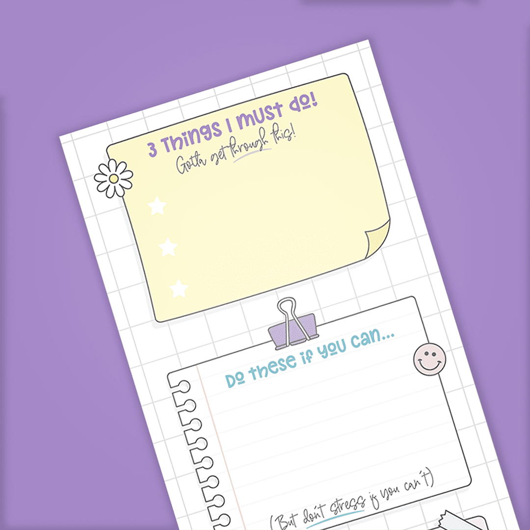 Oops a Daisy UK Ltd - Vendita all'ingrosso Tinta per stencil/lavoretti - Non preoccuparti, sii felice - DL Notepad1