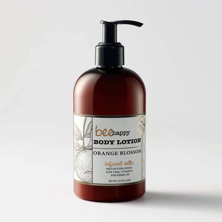 Bee Happy "Orange Blossom" Body lotion (12 oz) with pump for wholesale by Bee Happy