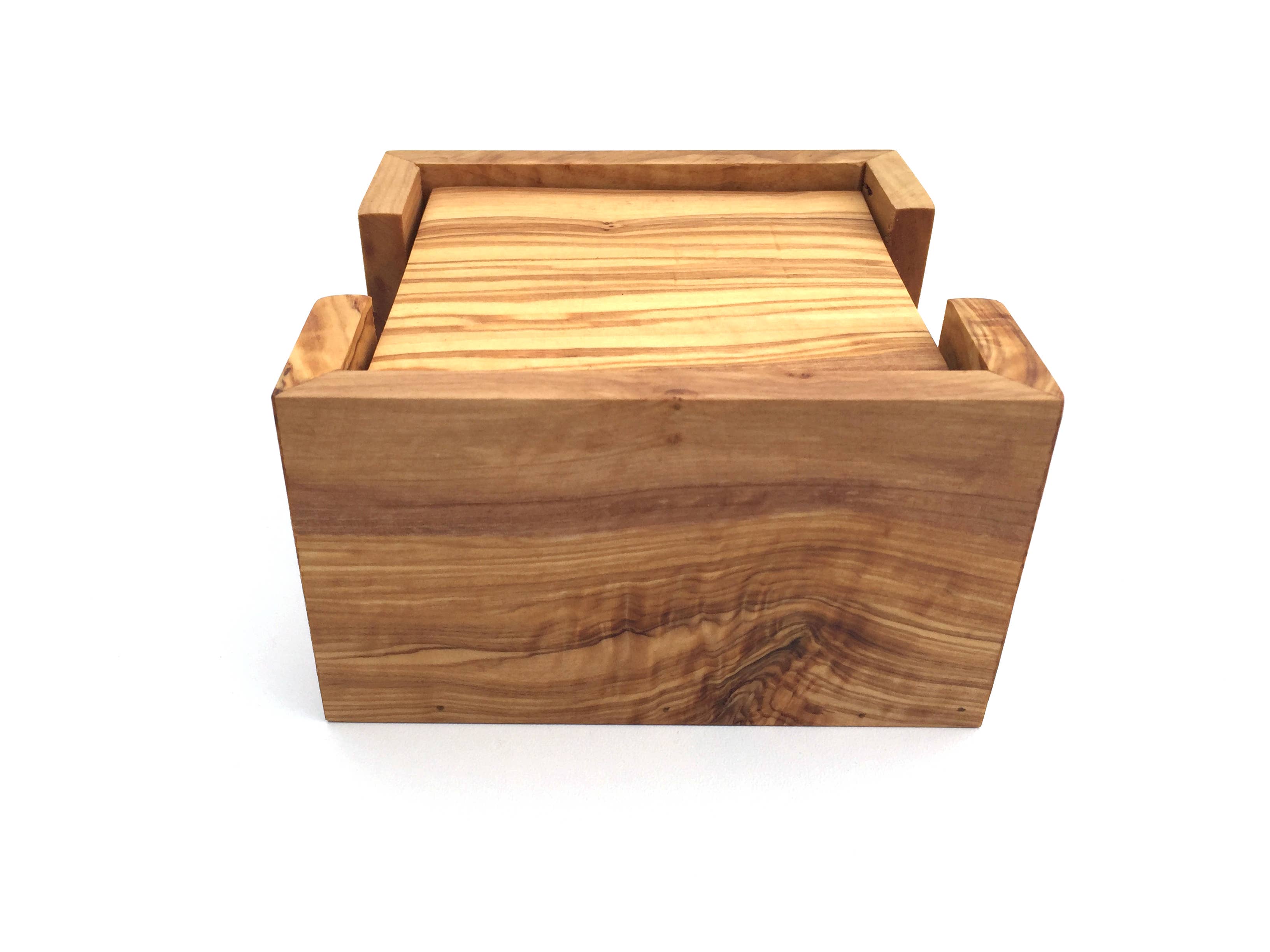 medina mood - Wholesale Coasters - Set of 6 square coasters with holder made of olive wood3