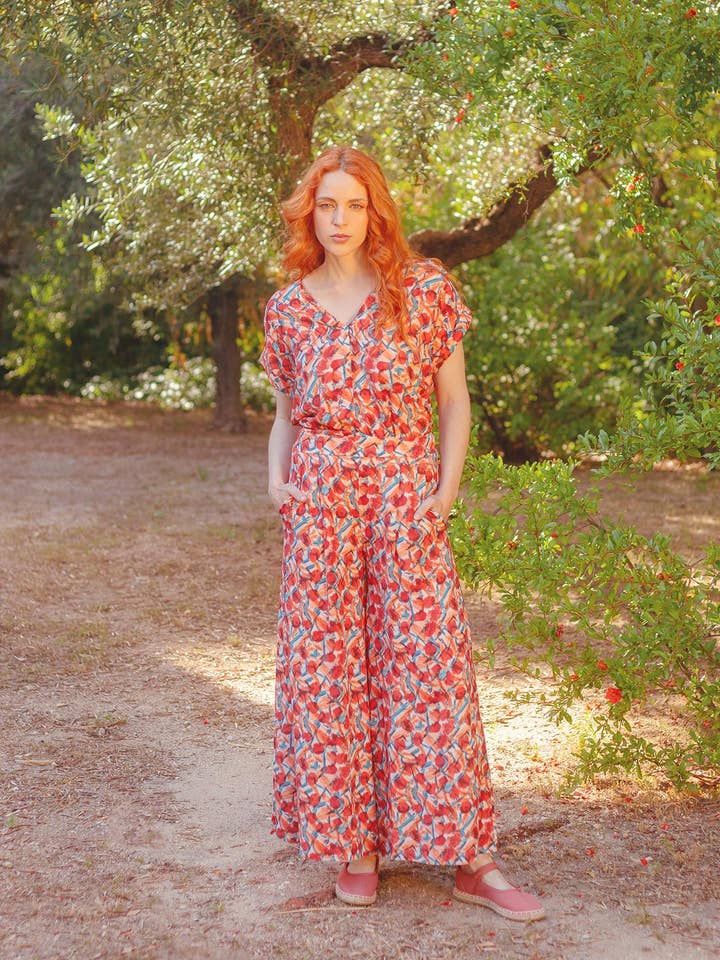 Wide pants with print for wholesale by PAN Producto Básico