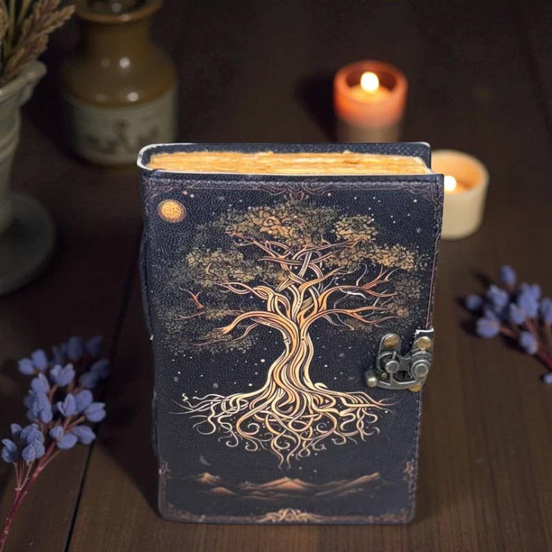 Leatherooze - Wholesale Journal/Diary - Tree of Life Leather Journal: Celestial Spell Book, Grimoire0
