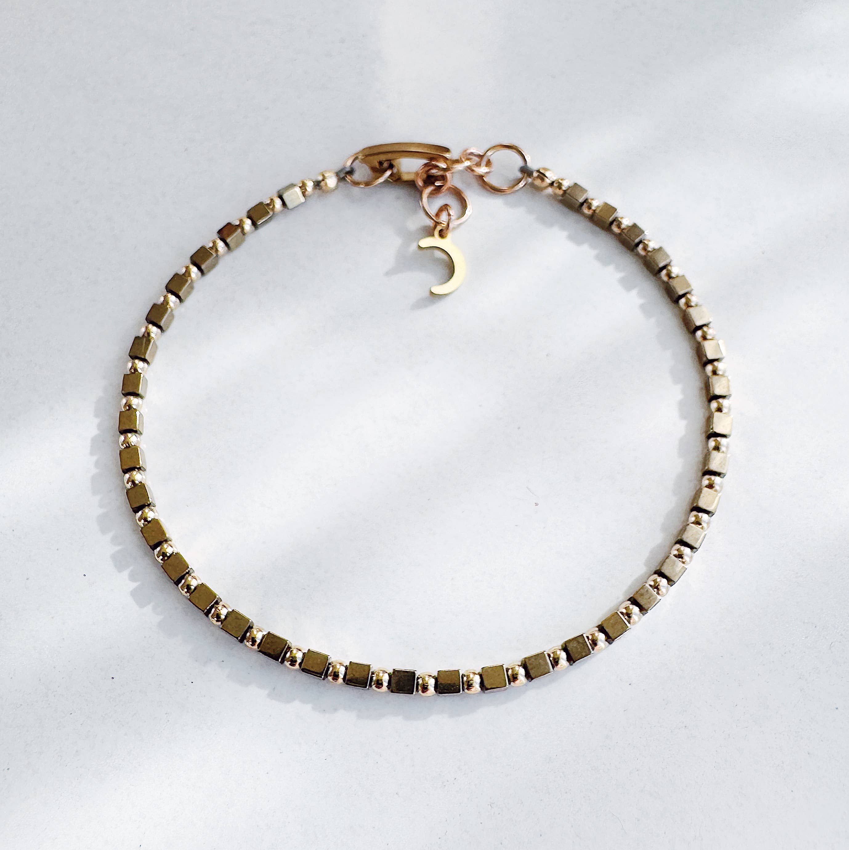 On the Lookout Jewelry - Wholesale Beaded Bracelet - Orbit Bracelet - Pyrite / 14K gold-fill2