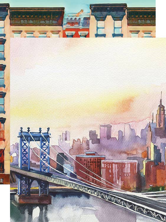 Brooklyn Double Sided 12"x12" Scrapbook Paper for wholesale by Paper House Productions