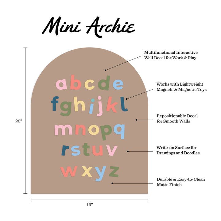 The Type Set Co. - Wholesale Wall Decal/Stickers - Maple Mini Arch Magnetic Wall Decal3