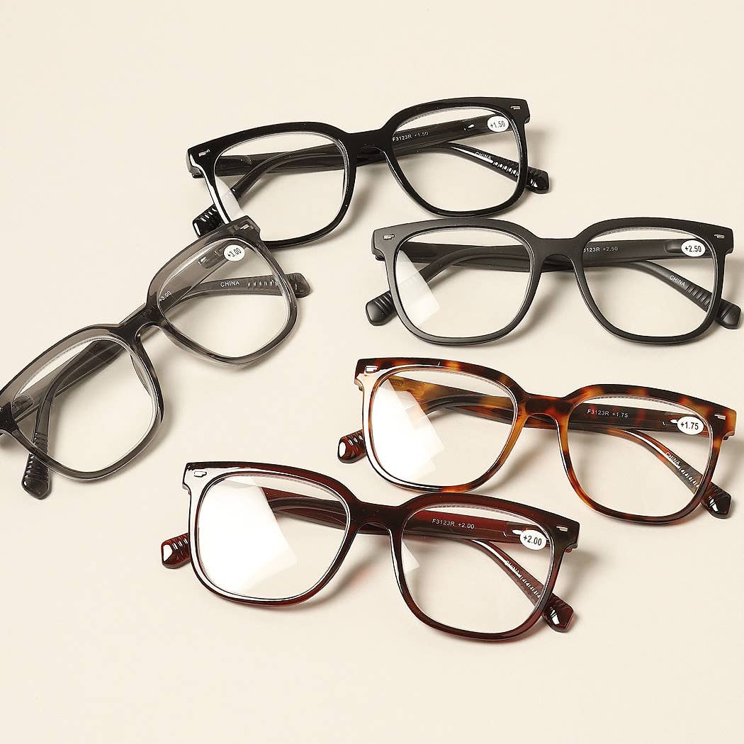  ASSORTED COLOR Unisex Classic Design Square Reading Glasses for wholesale on Faire4