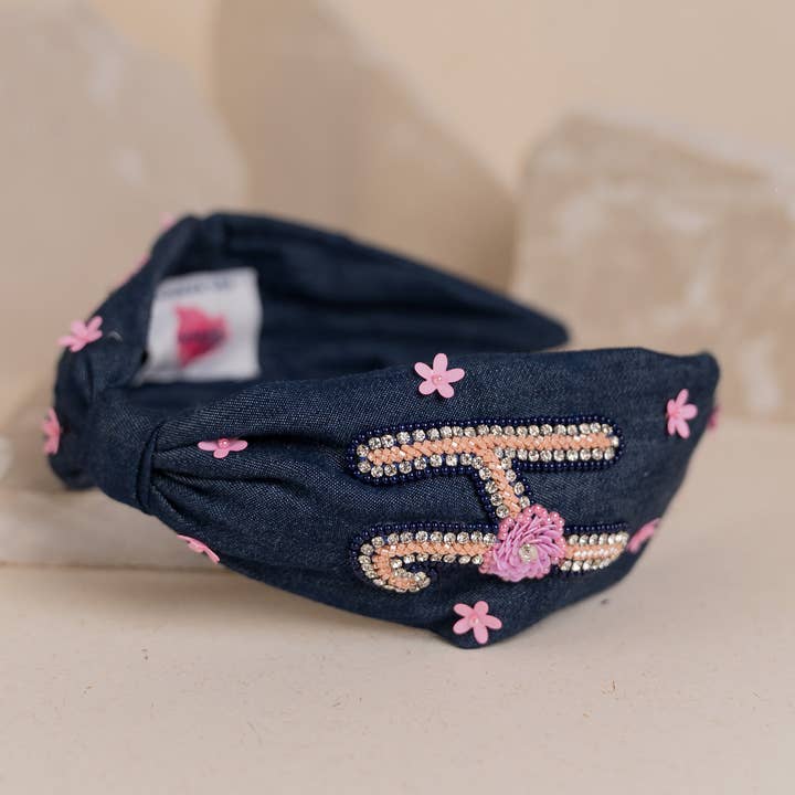 Betty Cooper Iniziale Embroidered Headband - H for wholesale by Elaa