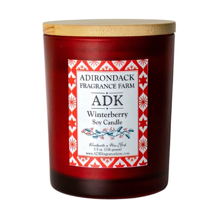 Vela festiva Winterberry, 5.5 oz | 8 oz para venta al por mayor de Adirondack Fragrance Flavor Farm