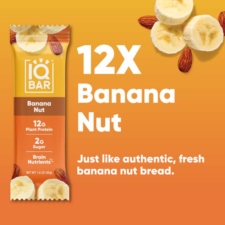IQBAR - Wholesale Snack Bar - IQBAR Banana Nut | Brain + Body Keto Protein Bars1