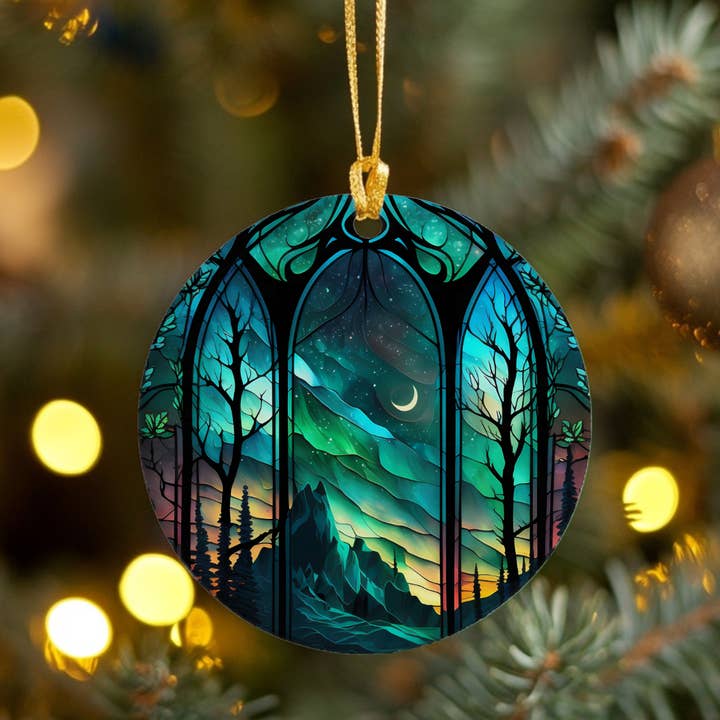 Fernville Creations - Wholesale Ornament - Northern Lights I Ceramic Ornament with Printed Image5