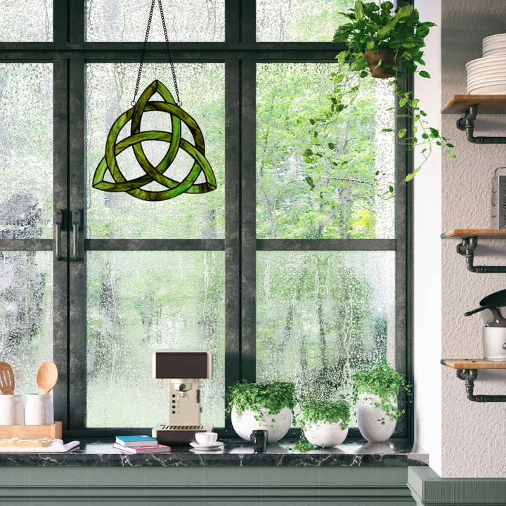 River of Goods - Wholesale Suncatcher - 11.75"H Trinity Knot Celtic Stained Glass Window Panel 4