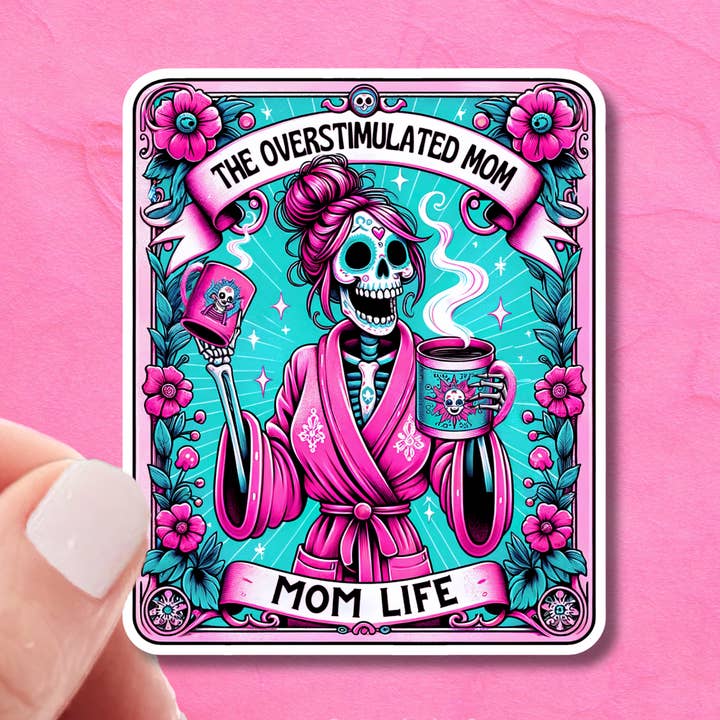 Adesivi divertenti per carte dei tarocchi The Overstimulated Mom per la vendita all'ingrosso da parte di Stickers Art & Co