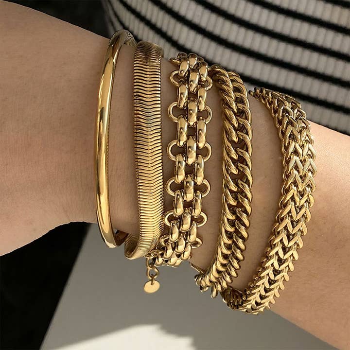 Bold Link Gold Chain Bracelet for wholesale by Lyonlee