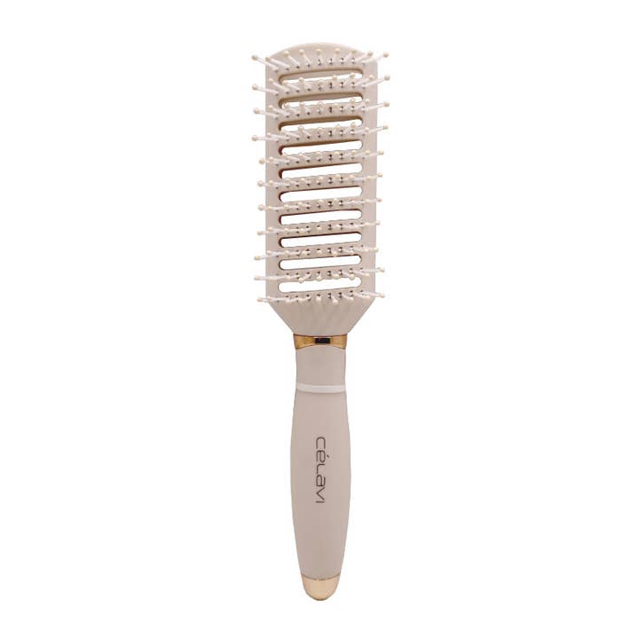 PINEAPPLE Beauty - Wholesale Hair Brush/Comb - Celavi HRA504 Beige Aero Edge Vent Brush - 12 pcs