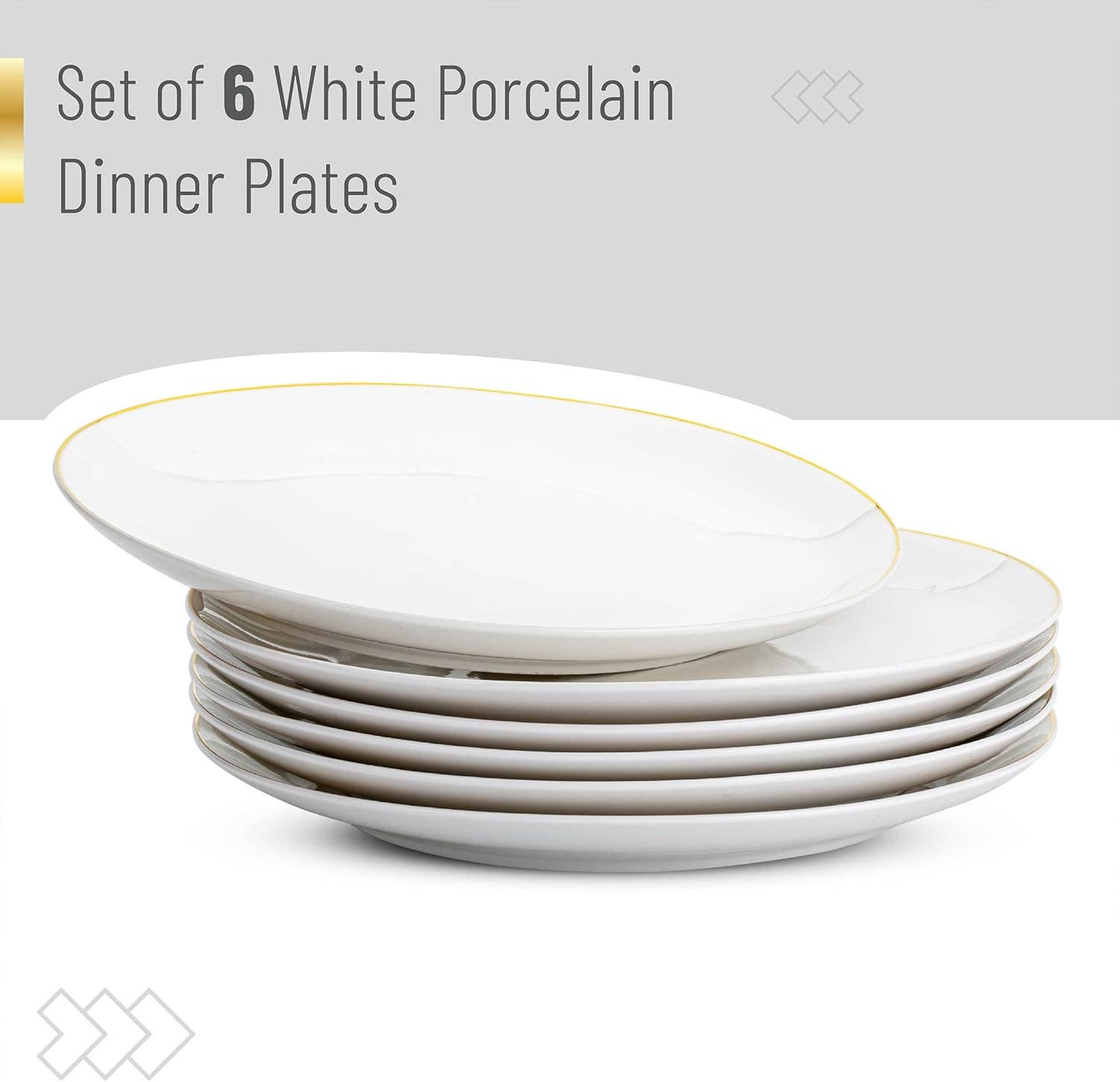 Brew To A Tea – wholesale Dinner plate – BTaT Elegant White Porcelain Dinner Plates Set of 61