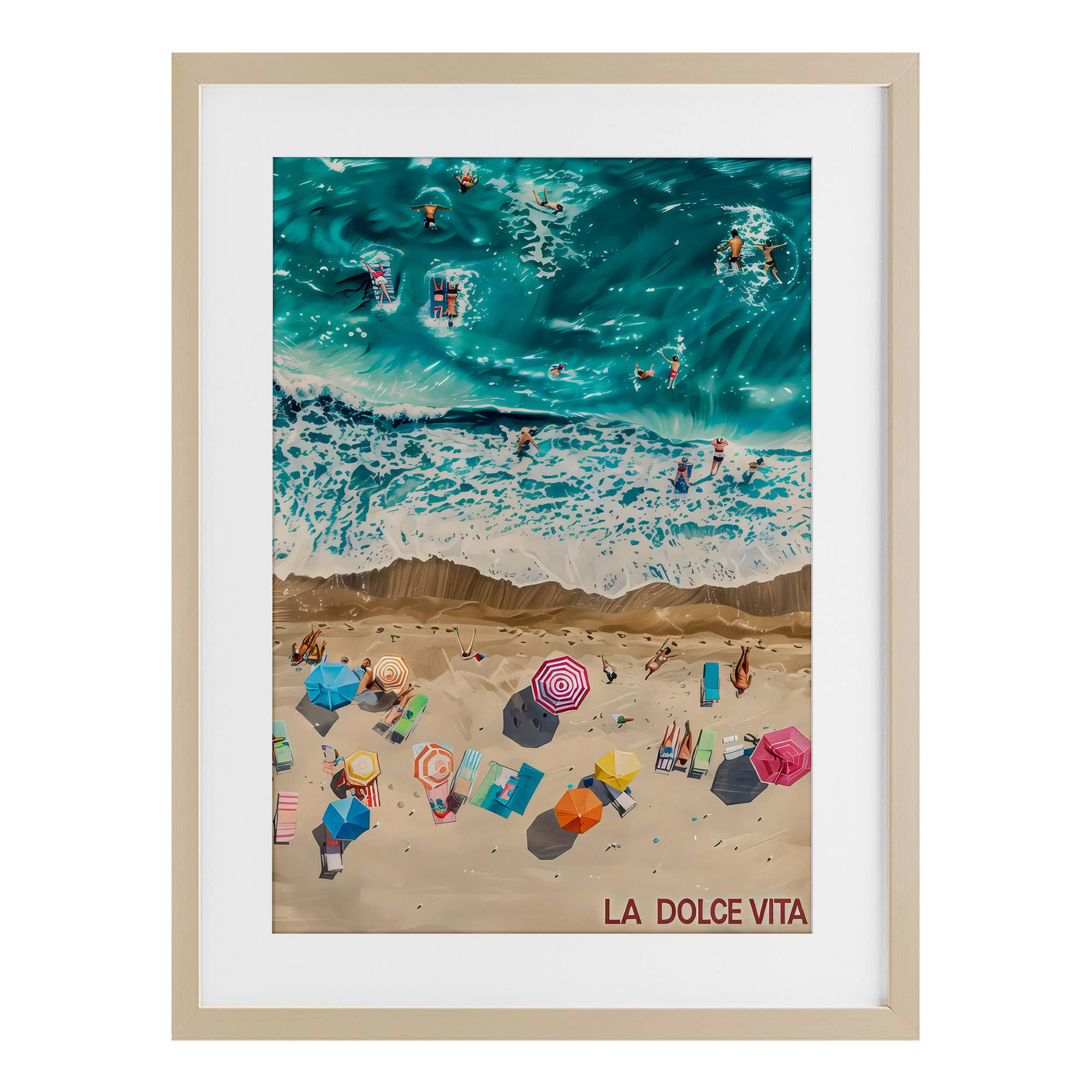 Stupell Industries - Wholesale Wall Sign - Family Beach Dolce Vita - Print Under Glass Wall Art12