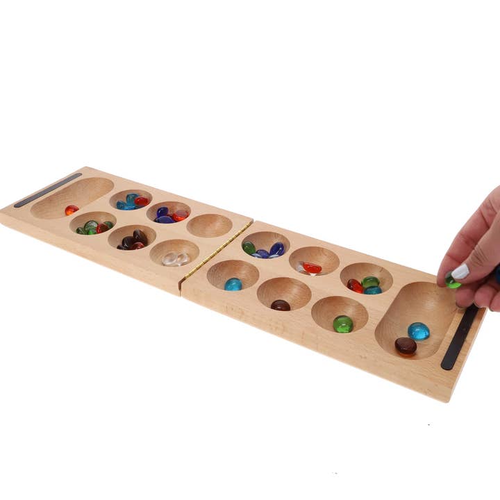 The Rural Home - Wholesale Board Game - Custom Engraved Folding Mancala Game – Solid Wood Board with