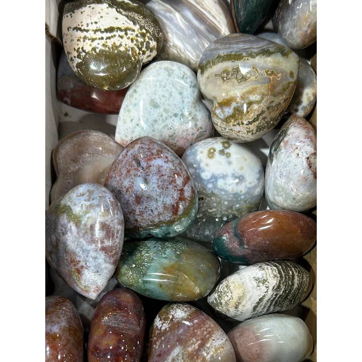 Quasar Gems USA – wholesale Spiritual stone/crystal – Ocean Jasper Small Hearts