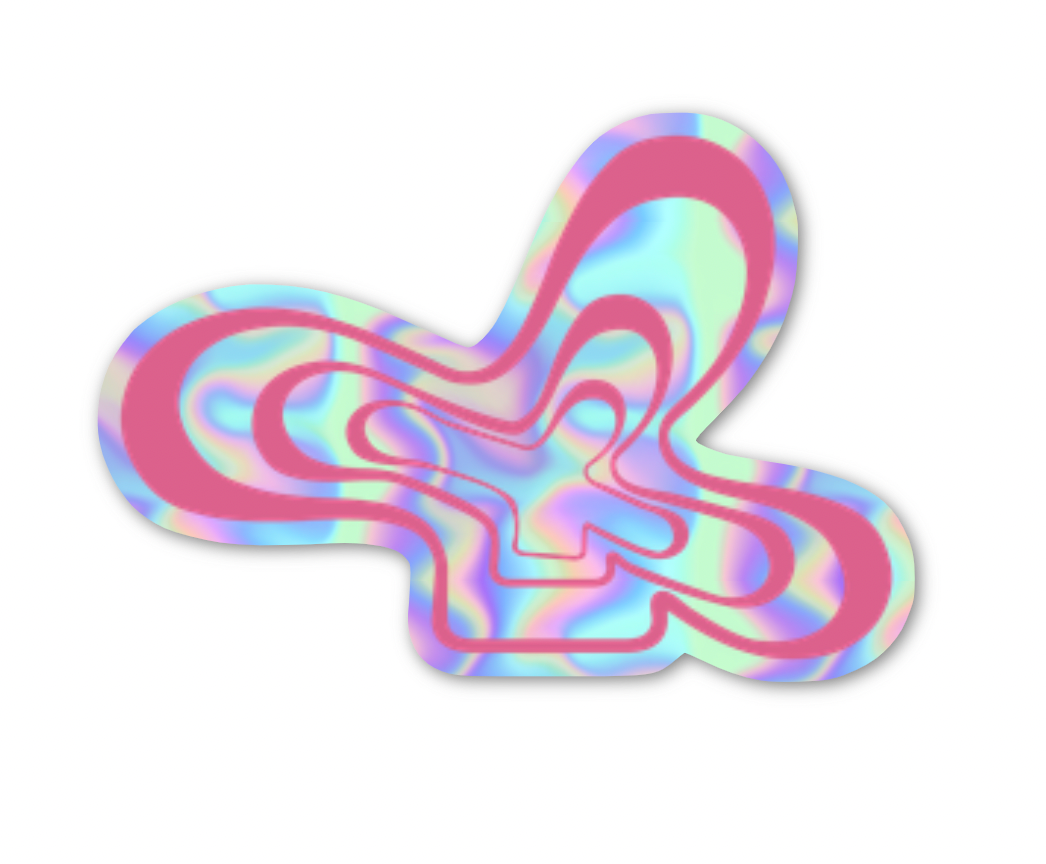 Kickback Club - Wholesale Sticker - Groovy Flower Holographic Sticker in Bright Colors2