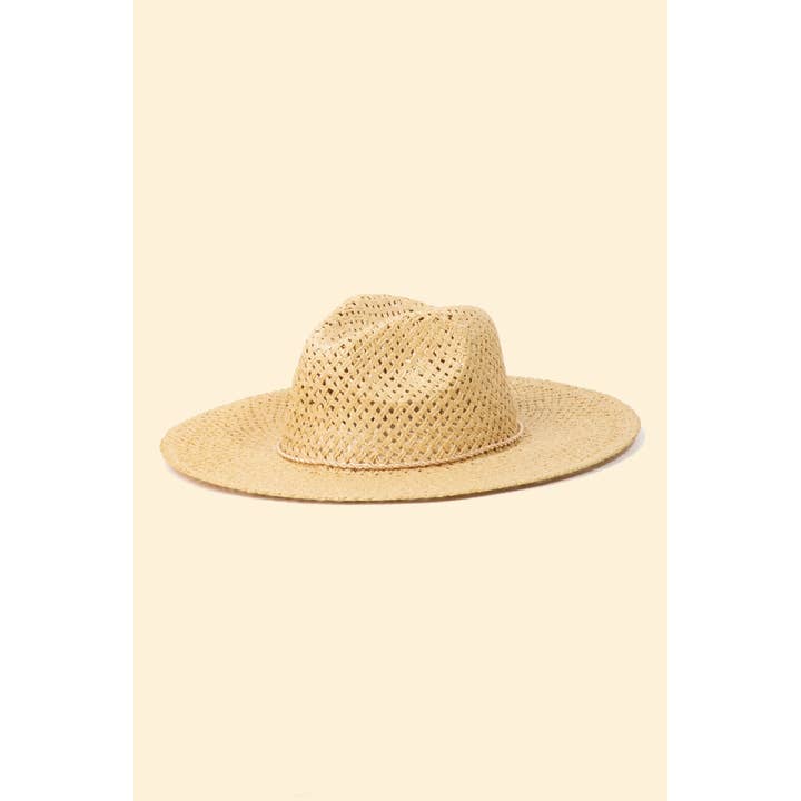 Natural Basket Weave Sun Hat for wholesale by Anarchy Street